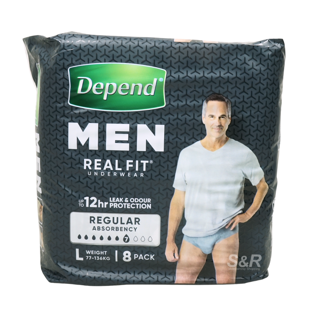 Depend Real Fit Large Adult Male Underwear 8s